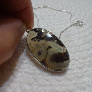 Natural STICK AGATE Handmade Sterling 925 Pendant/Chain #914C